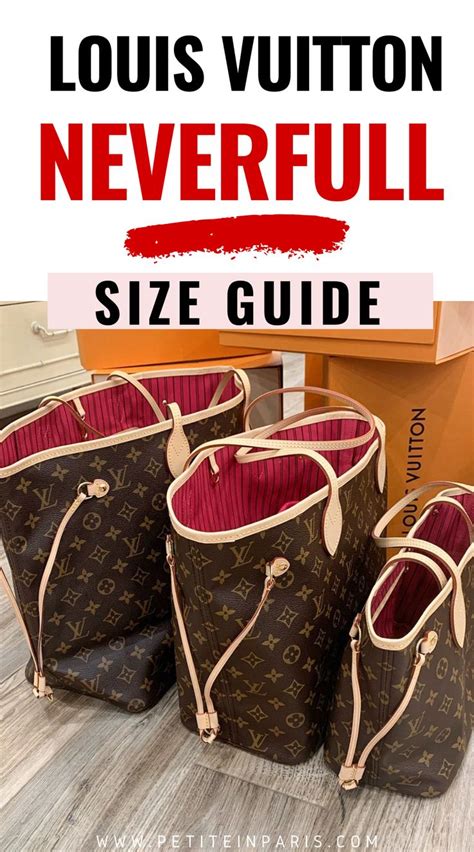 lv neverfull bag sizes|louis vuitton sizes chart.